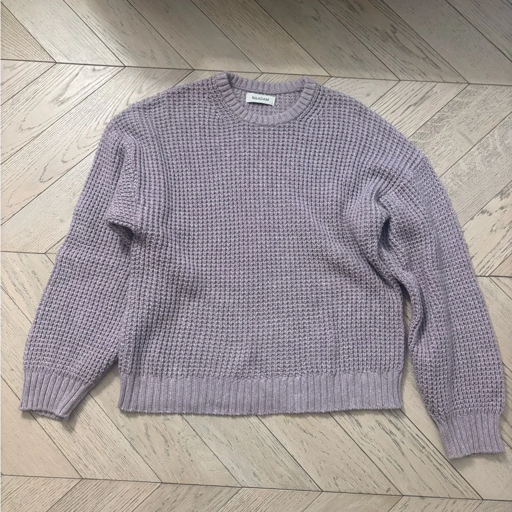 NWT NAADAM Oversized Waffle Crewneck Sweater - Picture 3 of 6